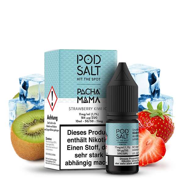 Pod Salt Fusion - Pacha Mama - Strawberry Kiwi Ice - Nikotinsalz Liquid