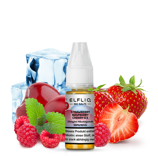 ELFLIQ Strawberry Raspberry Cherry Ice -Nikotinsalz Liquid