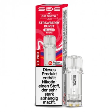 SKE - Crystal Plus Pod Strawberry Burst 20 mg/ml (2Stück pro Packung)