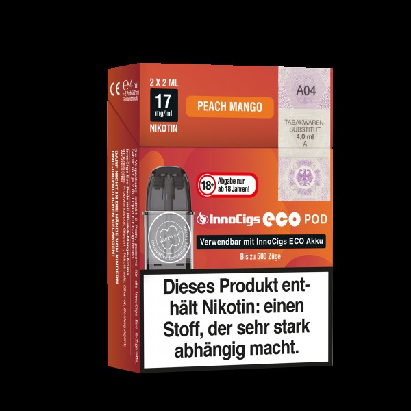 InnoCigs - Eco Pod Peach Mango 17mg/ml (2 Stückpro Packung)