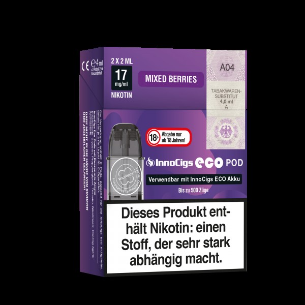 InnoCigs - Eco Pod Mixed Berries 17mg/ml (2 Stückpro Packung)