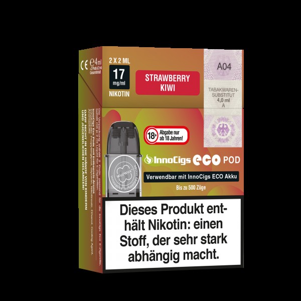 InnoCigs - Eco Pod Strawberry Kiwi 17mg/ml (2 Stückpro Packung)