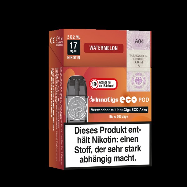 InnoCigs - Eco Pod Watermelon 17mg/ml (2 Stück proPackung)