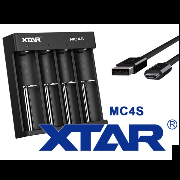 Xtar MC4S – kompaktes 4-Schacht Ladegerät für Li-Ion und Ni/MH Akkus