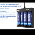 Xtar MC4S – kompaktes 4-Schacht Ladegerät für Li-Ion und Ni/MH Akkus